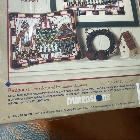 Vintage 90s Dimensions Counted Cross Stitch Birdhouses New Kit - Picture 5 of 7